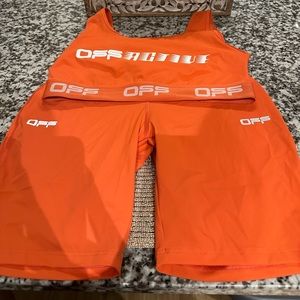 OFF-WHITE cycling shorts and sports bra size L